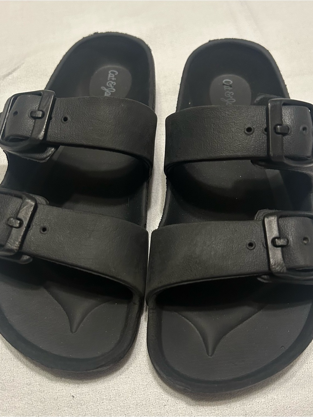 Cat & Jack Black Double-Buckle Kids Slide Sandals